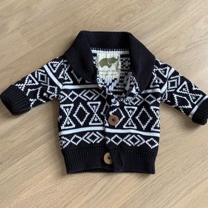 Monica + Andy black and white cardigan sweater